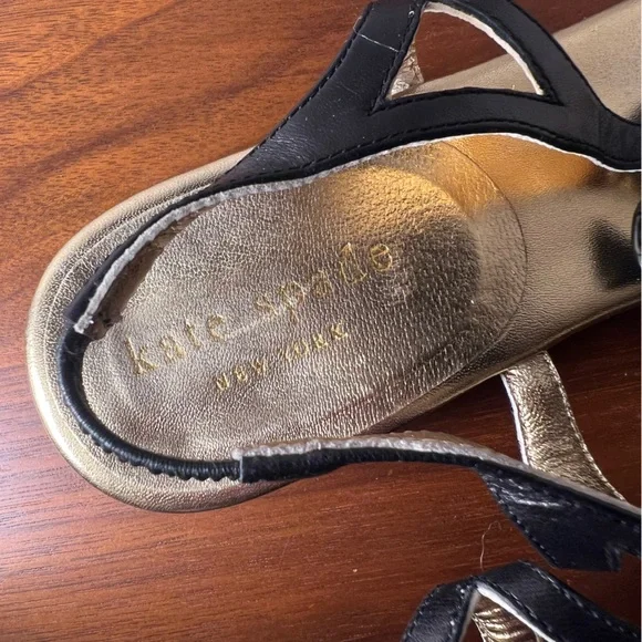 Kate Spade Freda Beaded Embellished Gold Leather Sandals Size 7.5 - Picture 3 of 7